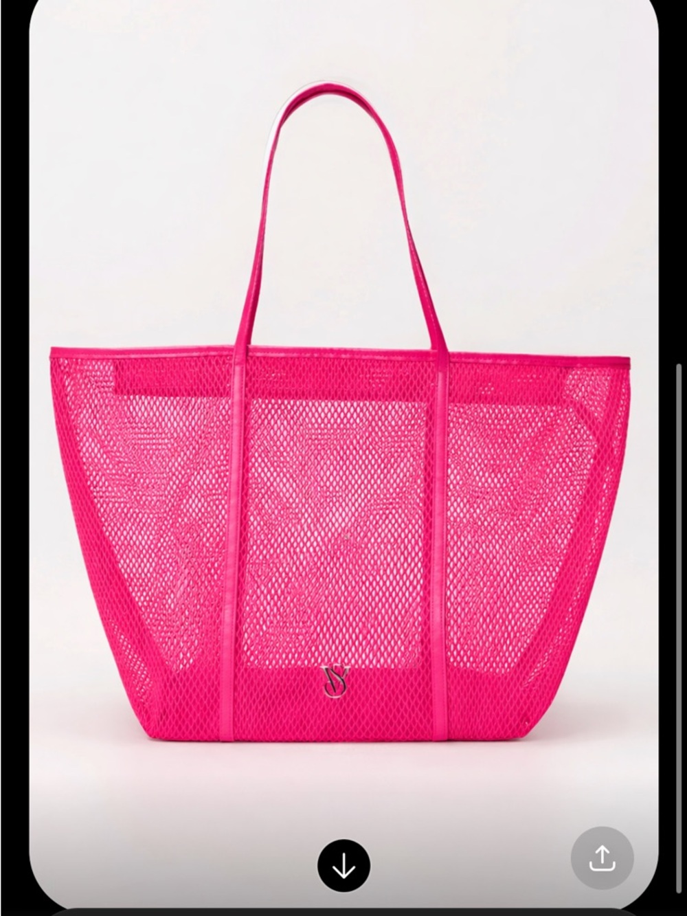 Victoria's Secret Bright Hot Pink Mesh Tote